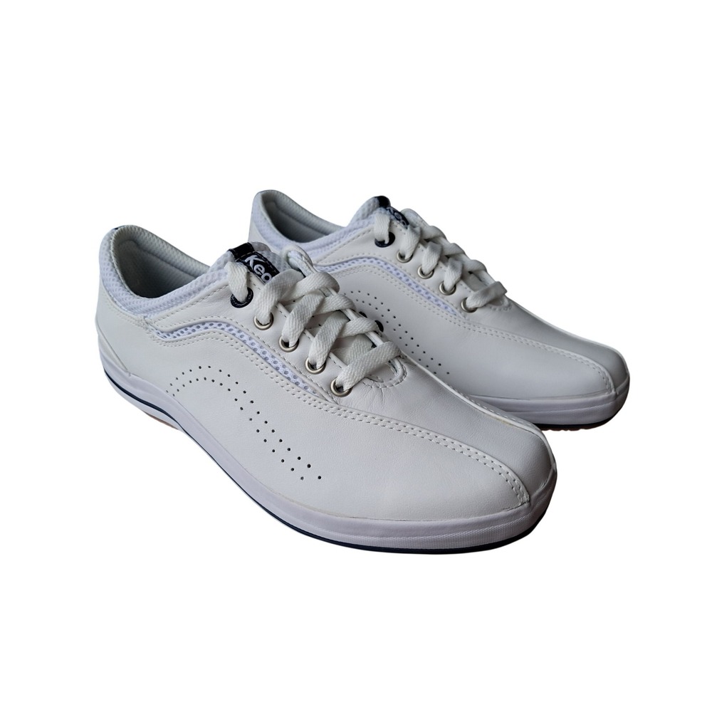 Keds Spirit Leather White Sneakers Womens 8 Wide WH14168 New With Box